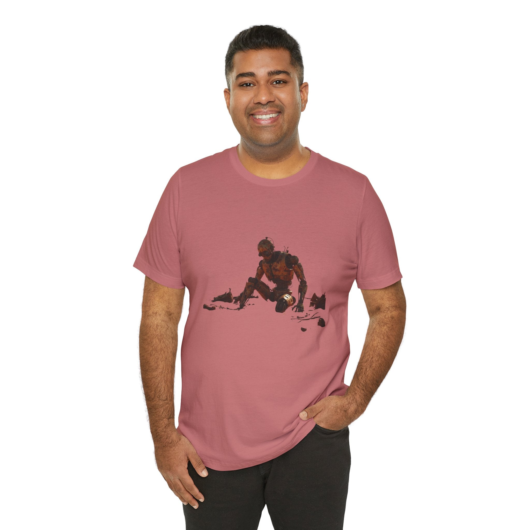 Survivor Figure Graphic Tee — Desert Wanderer Illustration T-Shirt