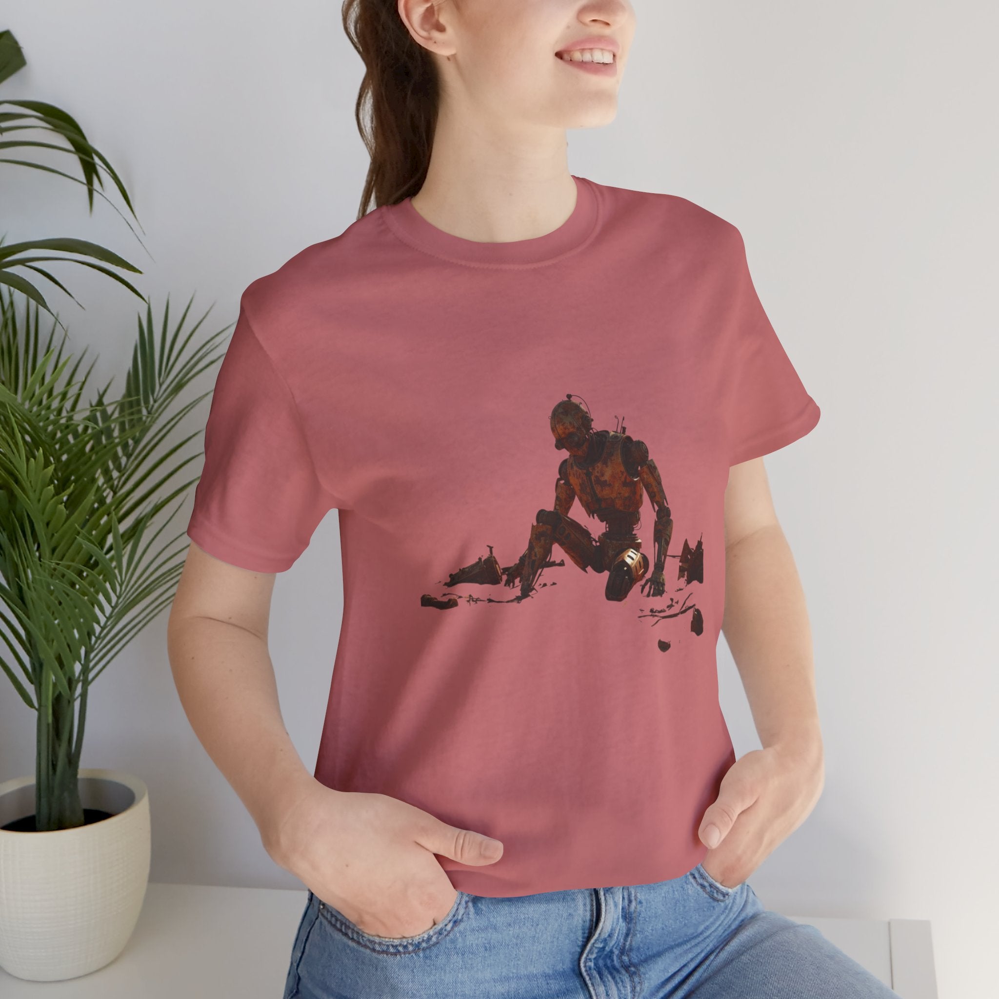 Survivor Figure Graphic Tee — Desert Wanderer Illustration T-Shirt