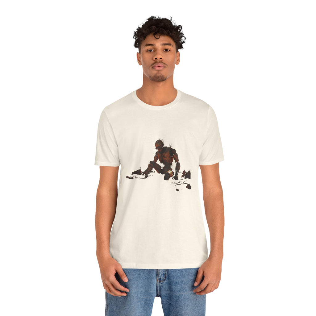 Survivor Figure Graphic Tee — Desert Wanderer Illustration T-Shirt