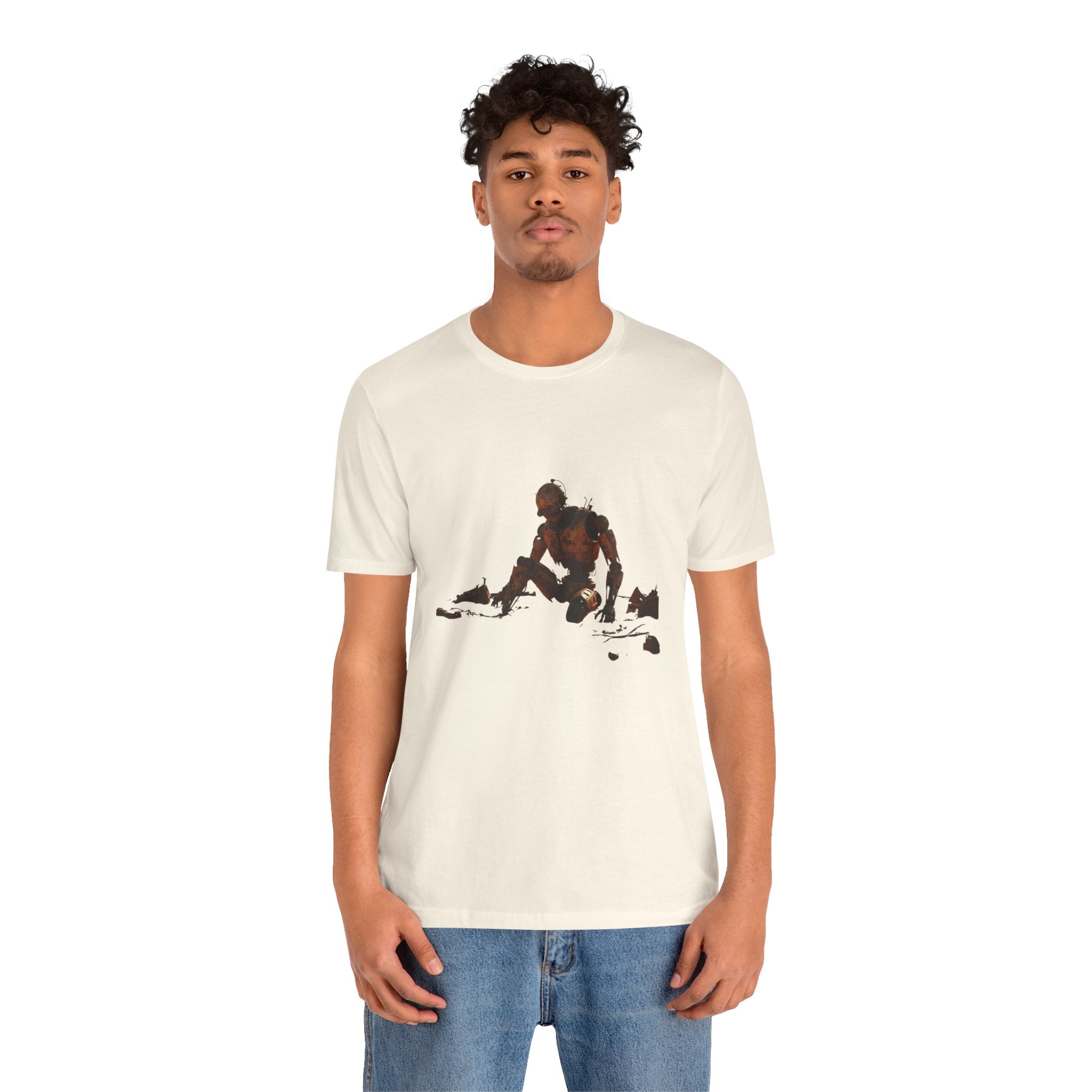Survivor Figure Graphic Tee — Desert Wanderer Illustration T-Shirt