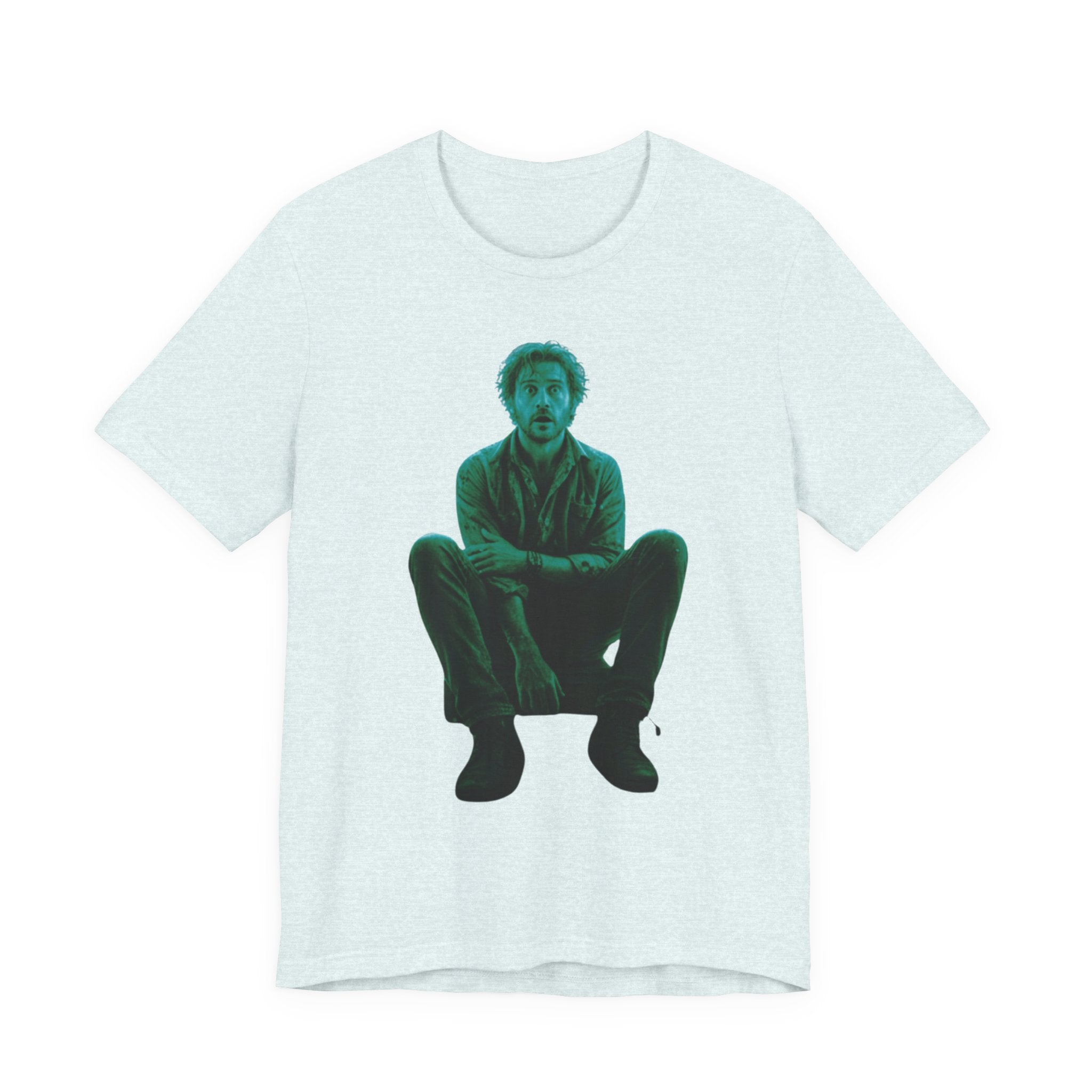 Sitting Silhouette Tee — Moody Green Portrait Graphic T-Shirt