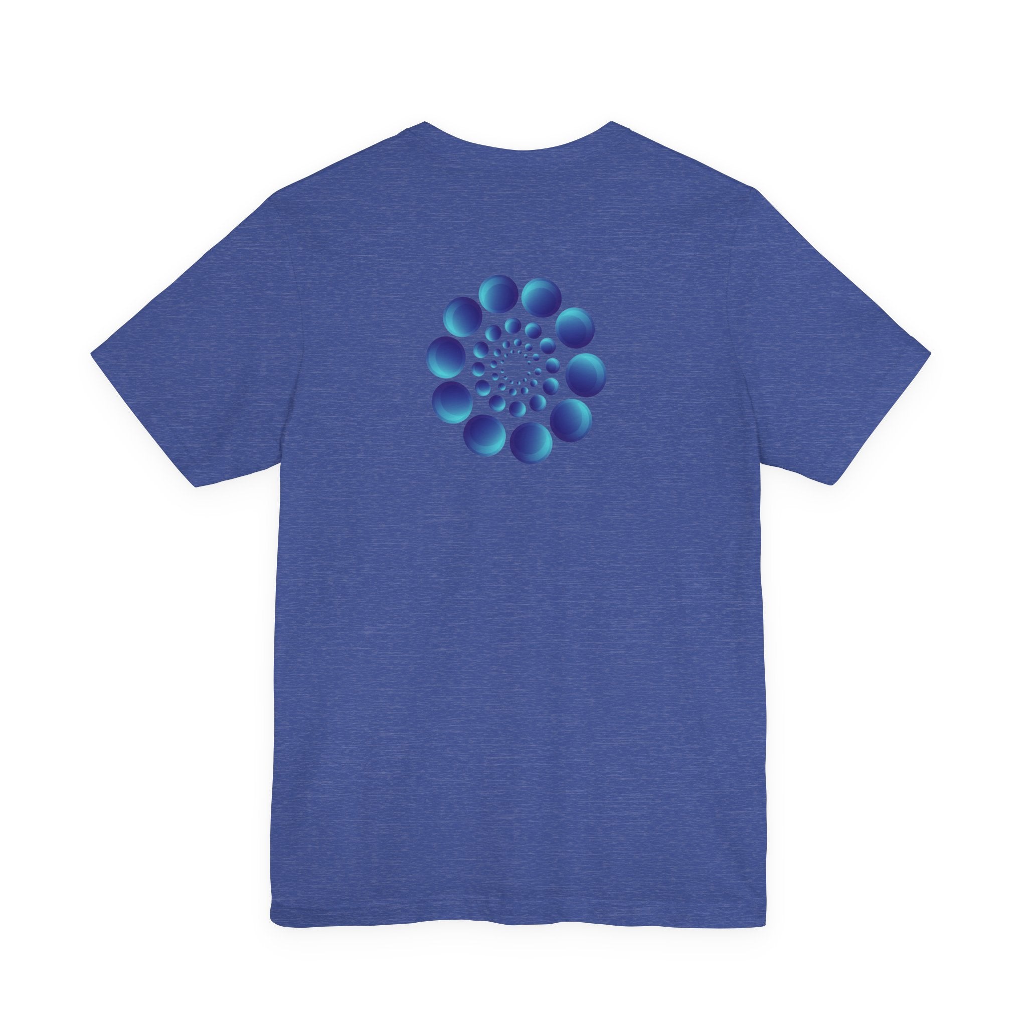 Spiral Blue Dot Tee — Geometric Optical Design T-Shirt