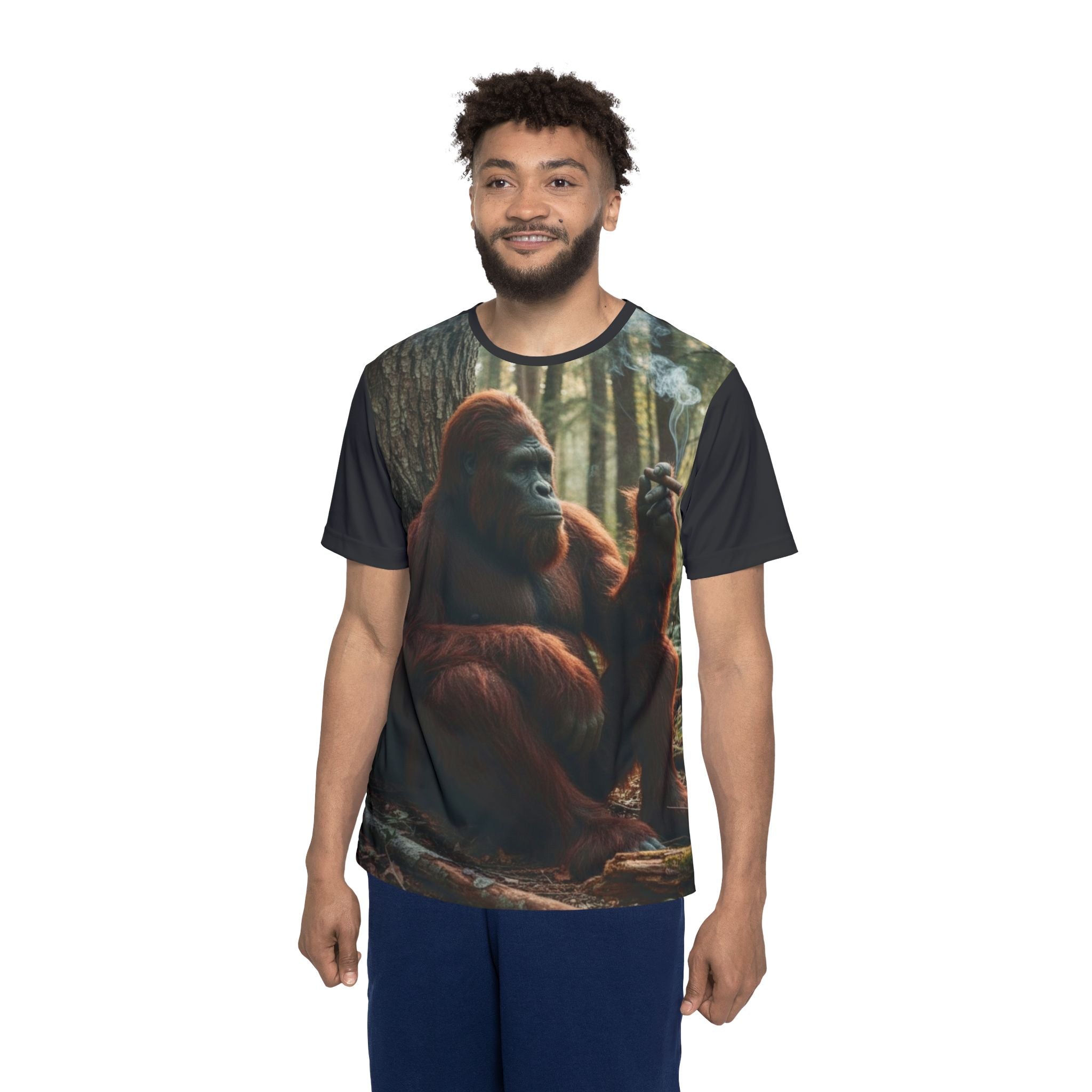 Orangutan Forest Graphic Jersey — Casual Mens All-Over Sports Tee