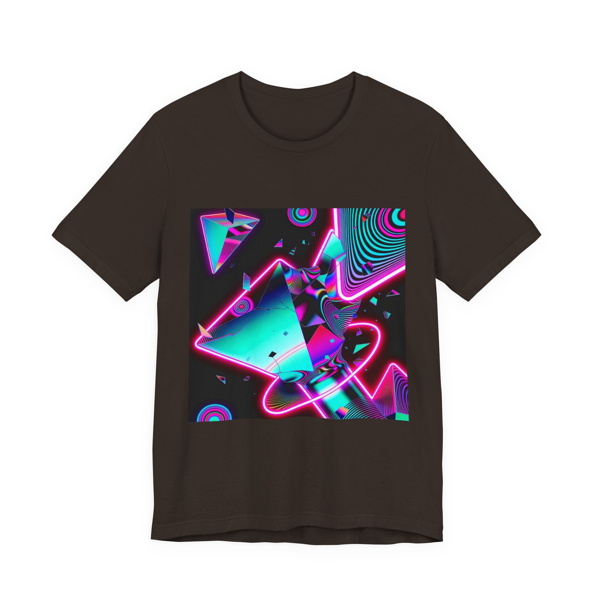 Retro Neon Vaporwave T-Shirt – 80s Synthwave Geometric Tee