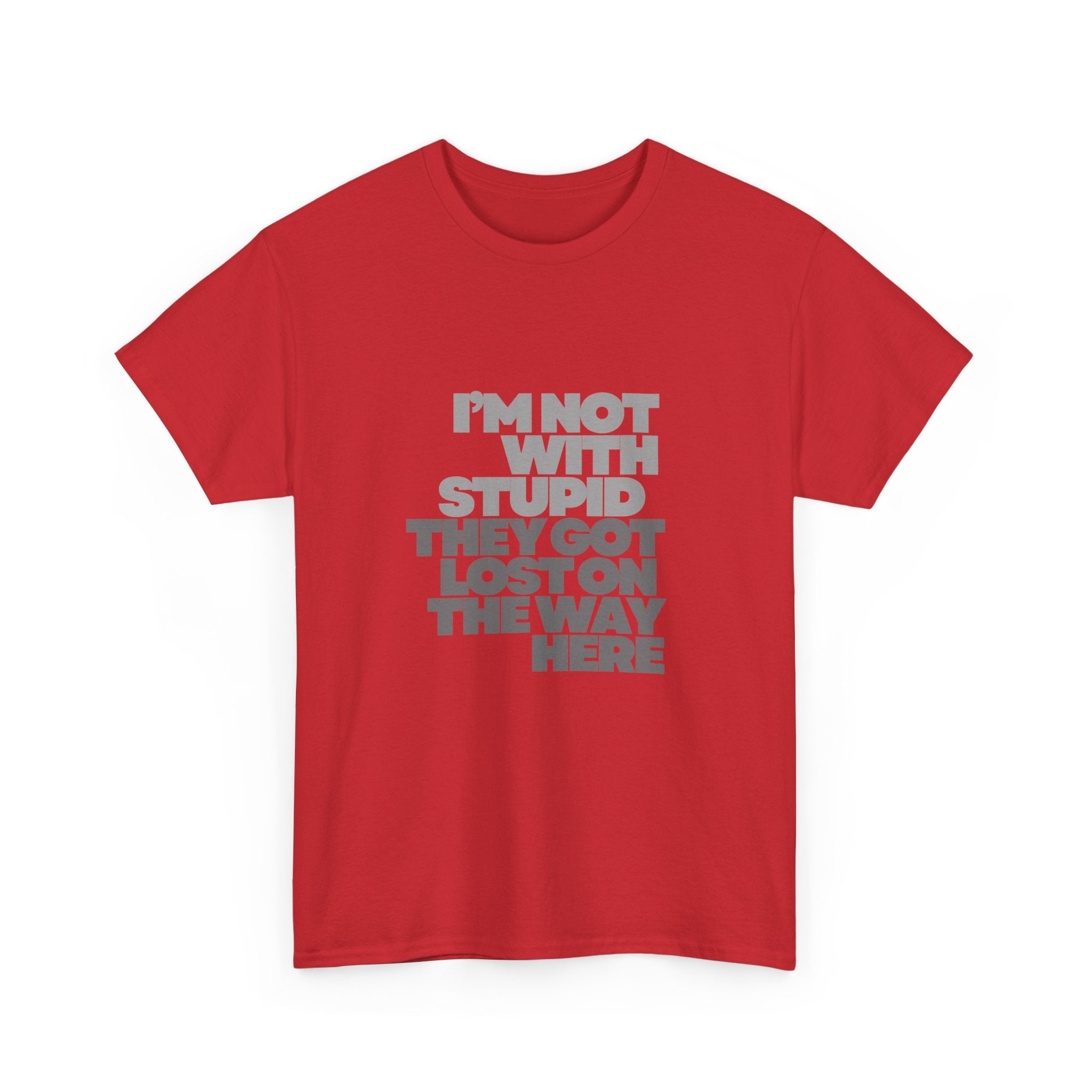 Provocative Graphic Tee — "I'm Not With Stupid They Got Lost On The Way Here"