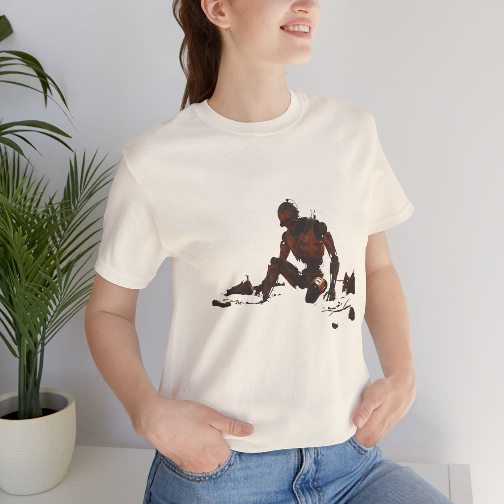 Survivor Figure Graphic Tee — Desert Wanderer Illustration T-Shirt