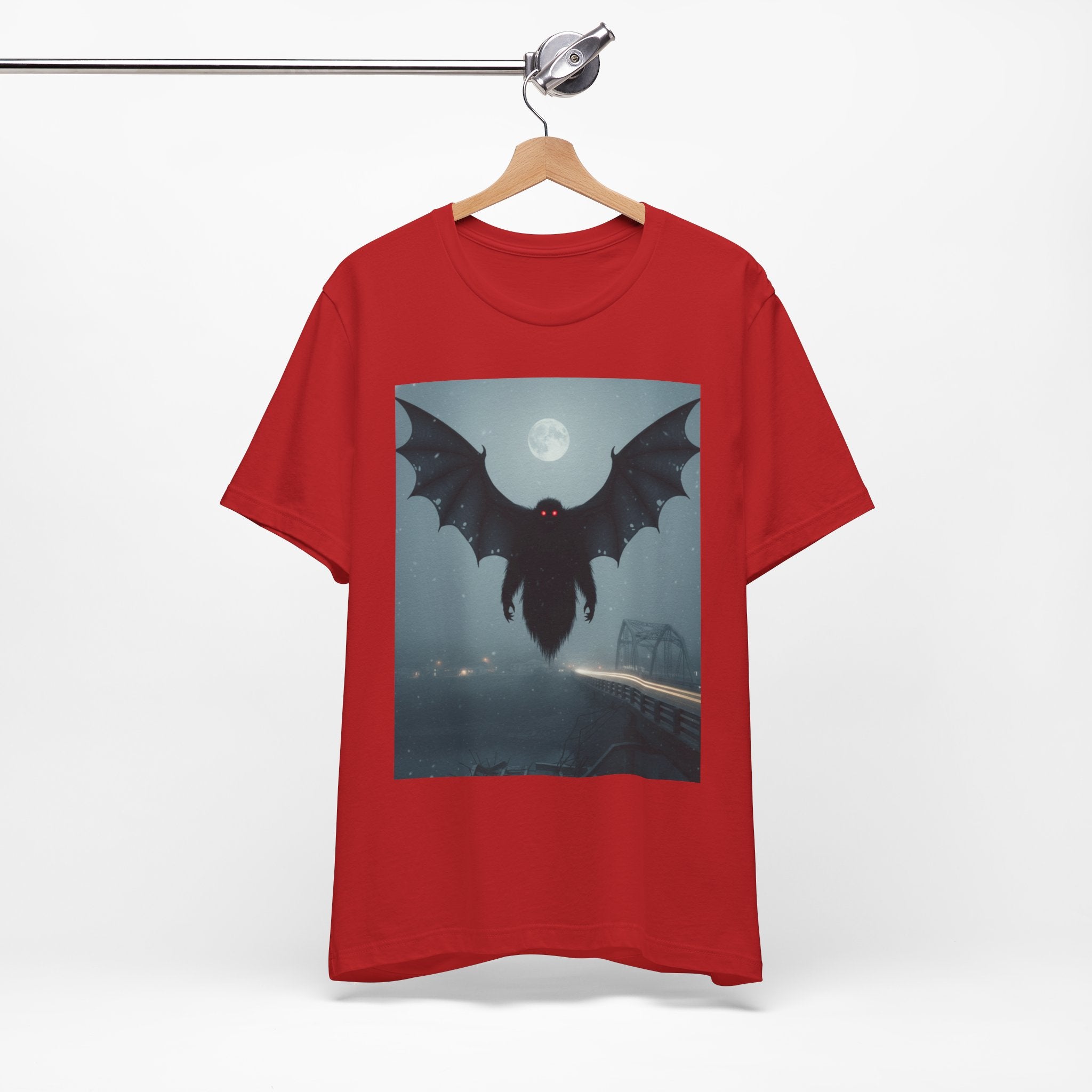 Mothman Moonlight T-Shirt — Cryptid Retro Horror Tee