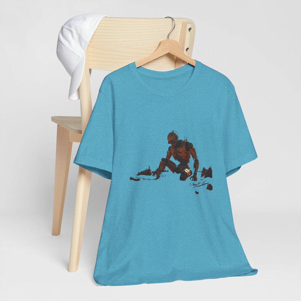 Survivor Figure Graphic Tee — Desert Wanderer Illustration T-Shirt