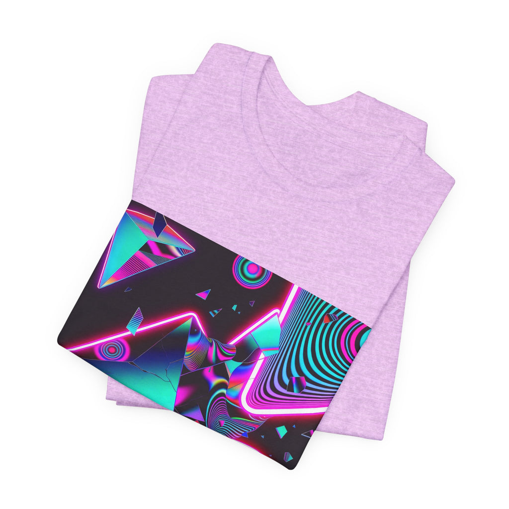 Retro Neon Vaporwave T-Shirt – 80s Synthwave Geometric Tee