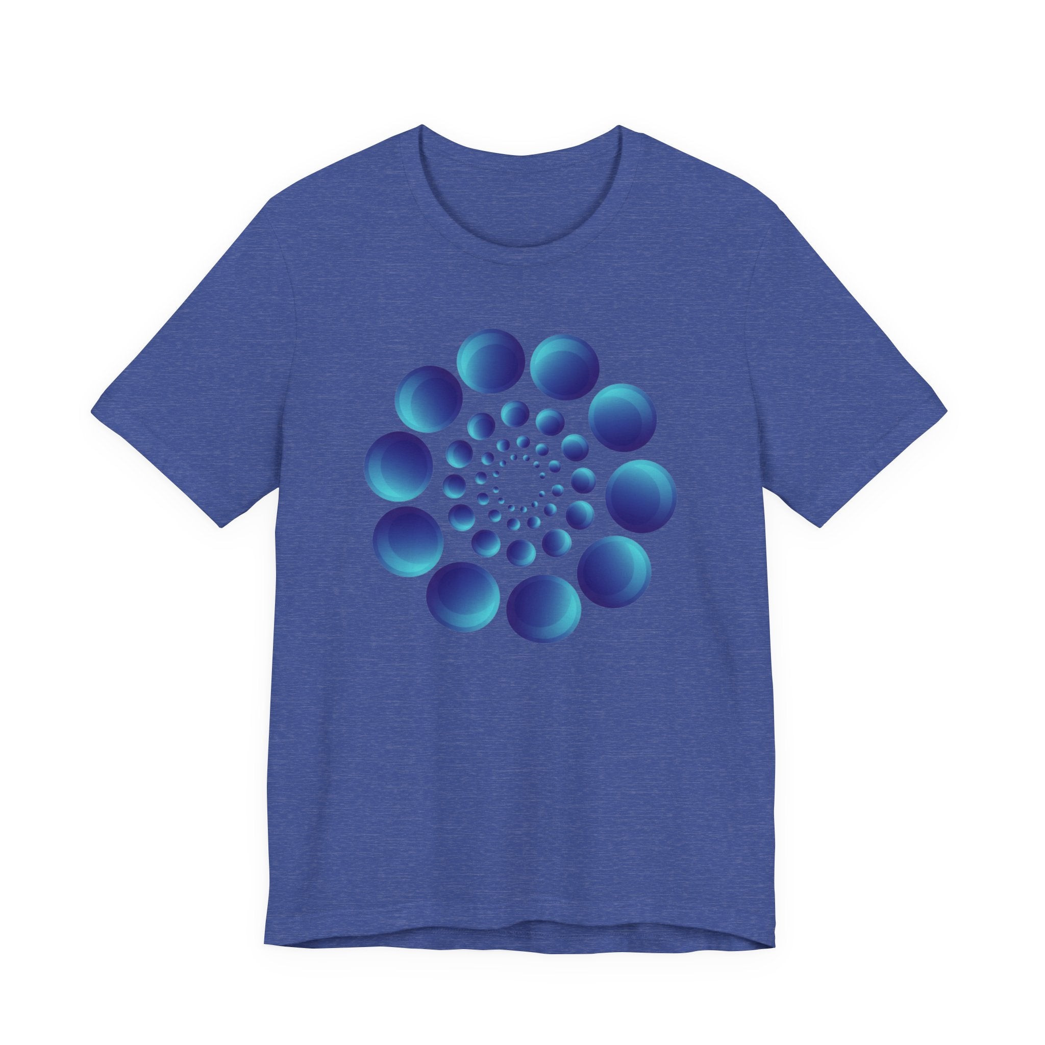 Spiral Blue Dot Tee — Geometric Optical Design T-Shirt