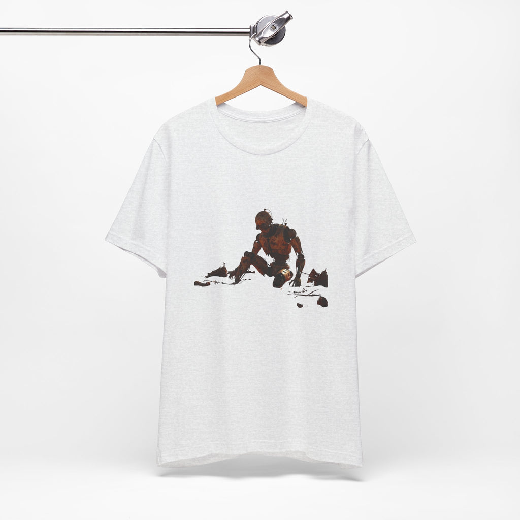 Survivor Figure Graphic Tee — Desert Wanderer Illustration T-Shirt