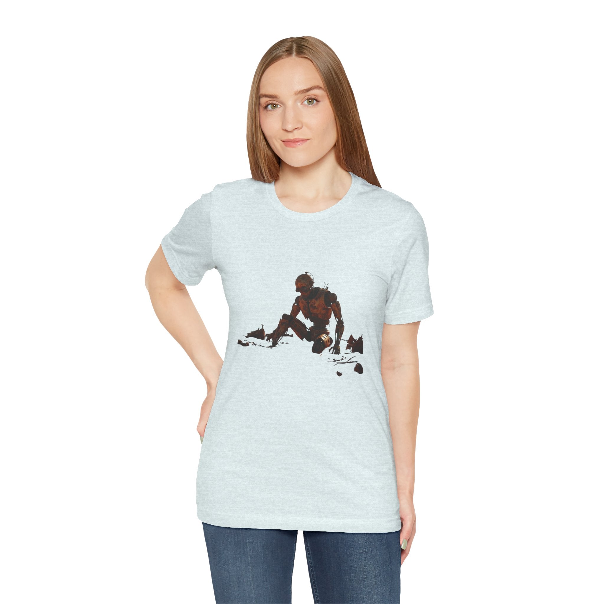 Survivor Figure Graphic Tee — Desert Wanderer Illustration T-Shirt