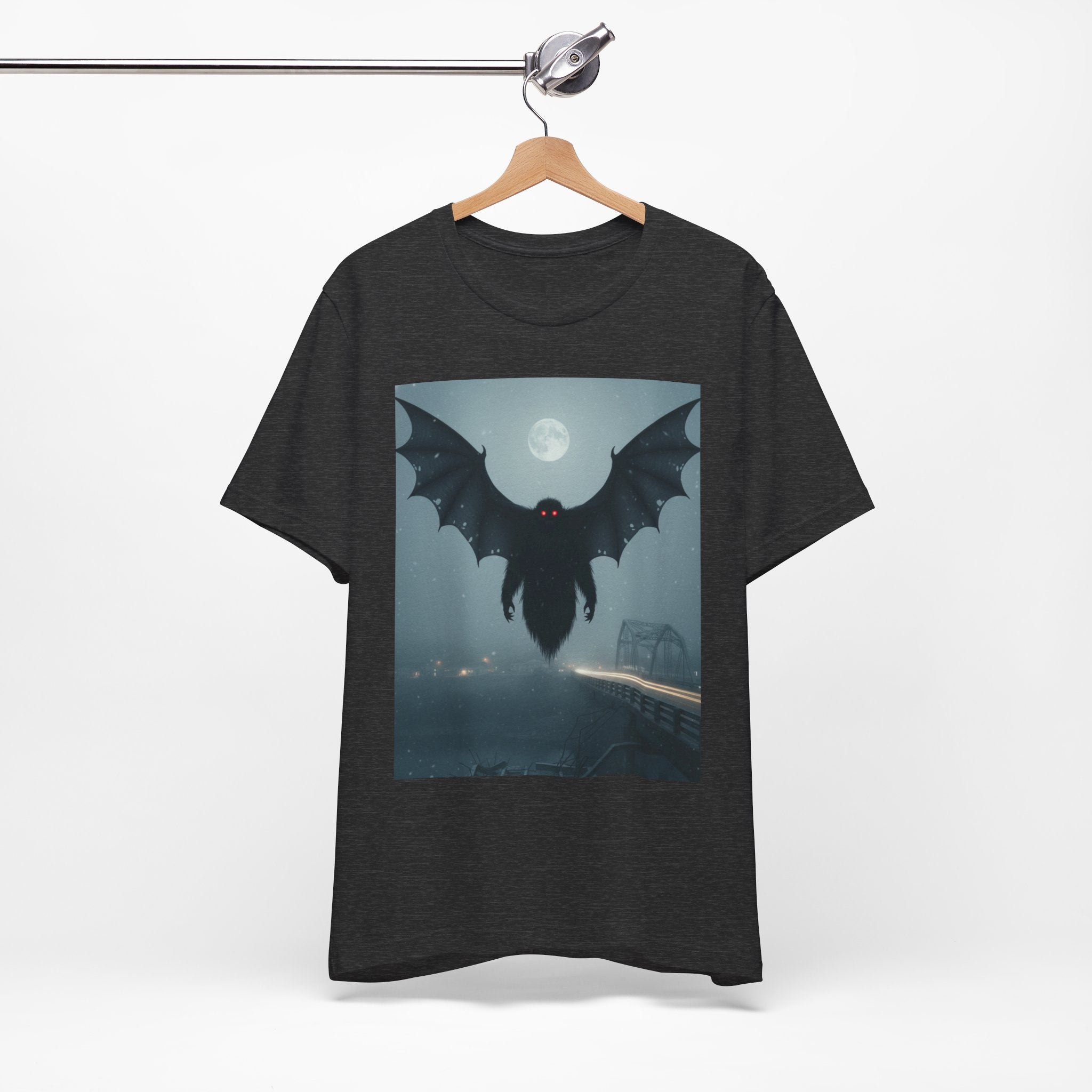 Mothman Moonlight T-Shirt — Cryptid Retro Horror Tee