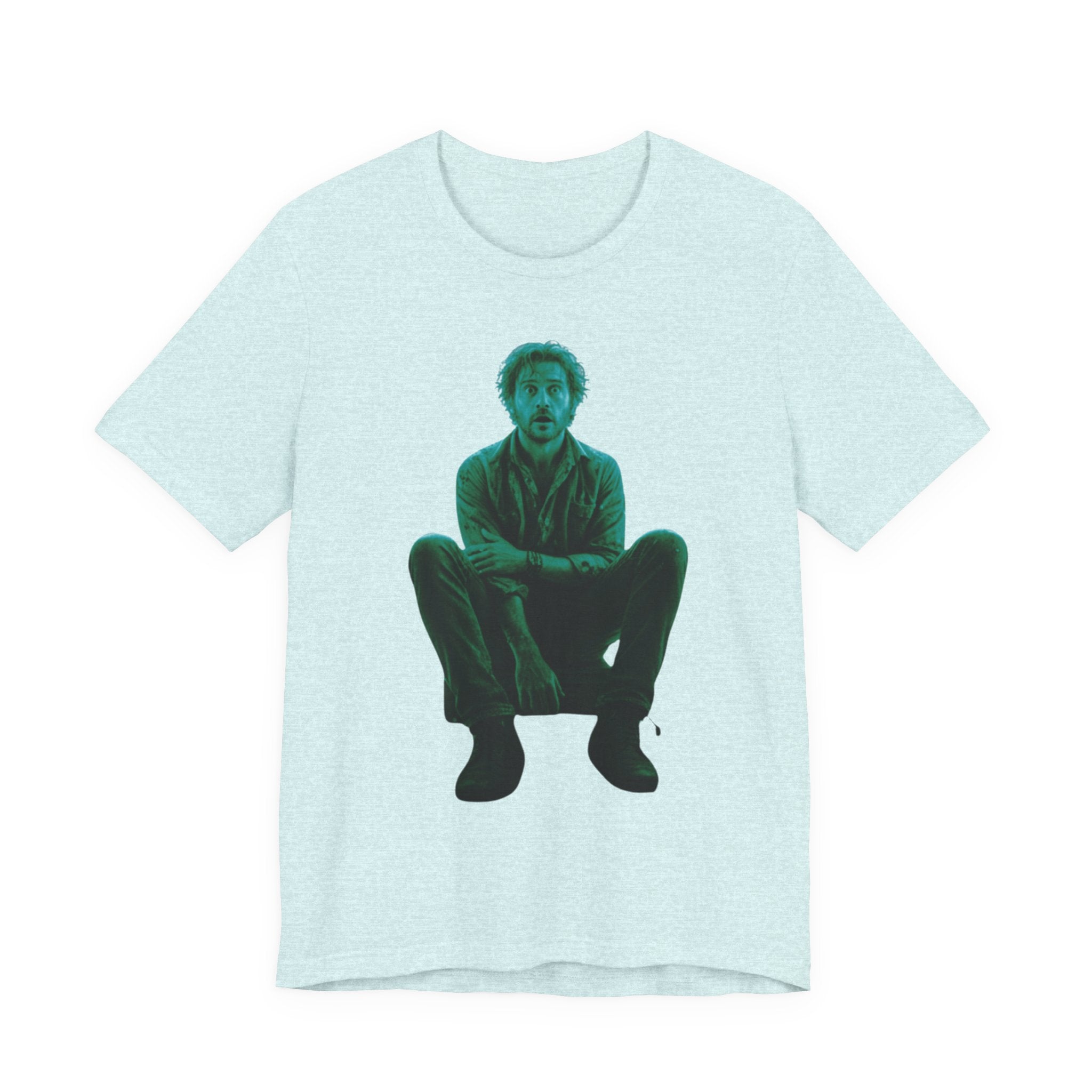 Sitting Silhouette Tee — Moody Green Portrait Graphic T-Shirt