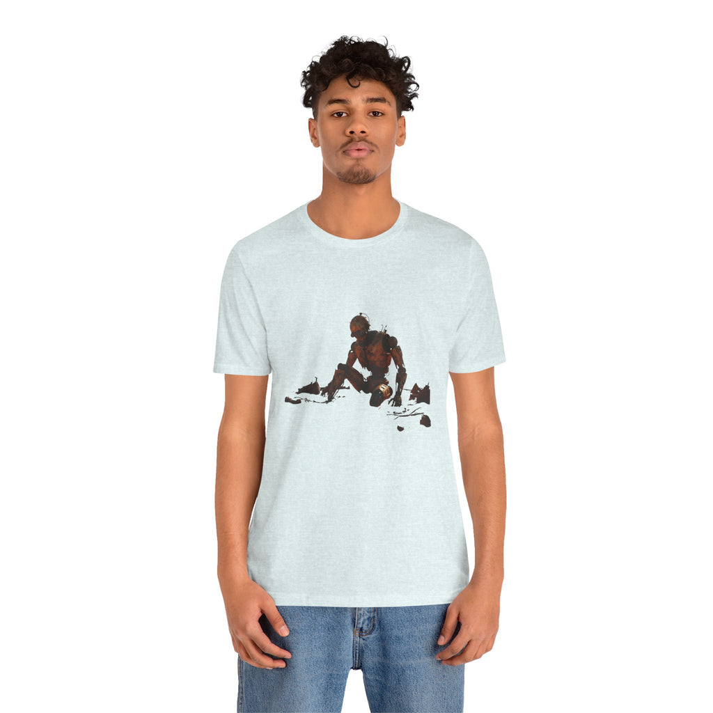 Survivor Figure Graphic Tee — Desert Wanderer Illustration T-Shirt