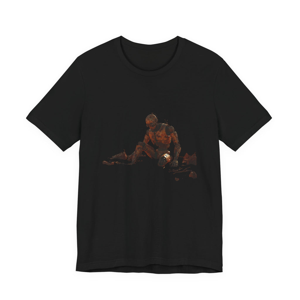 Survivor Figure Graphic Tee — Desert Wanderer Illustration T-Shirt