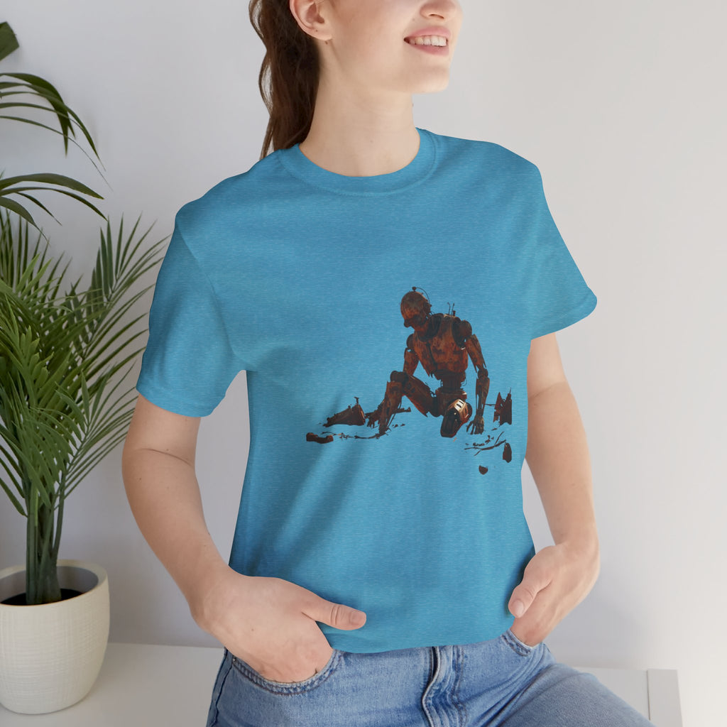 Survivor Figure Graphic Tee — Desert Wanderer Illustration T-Shirt