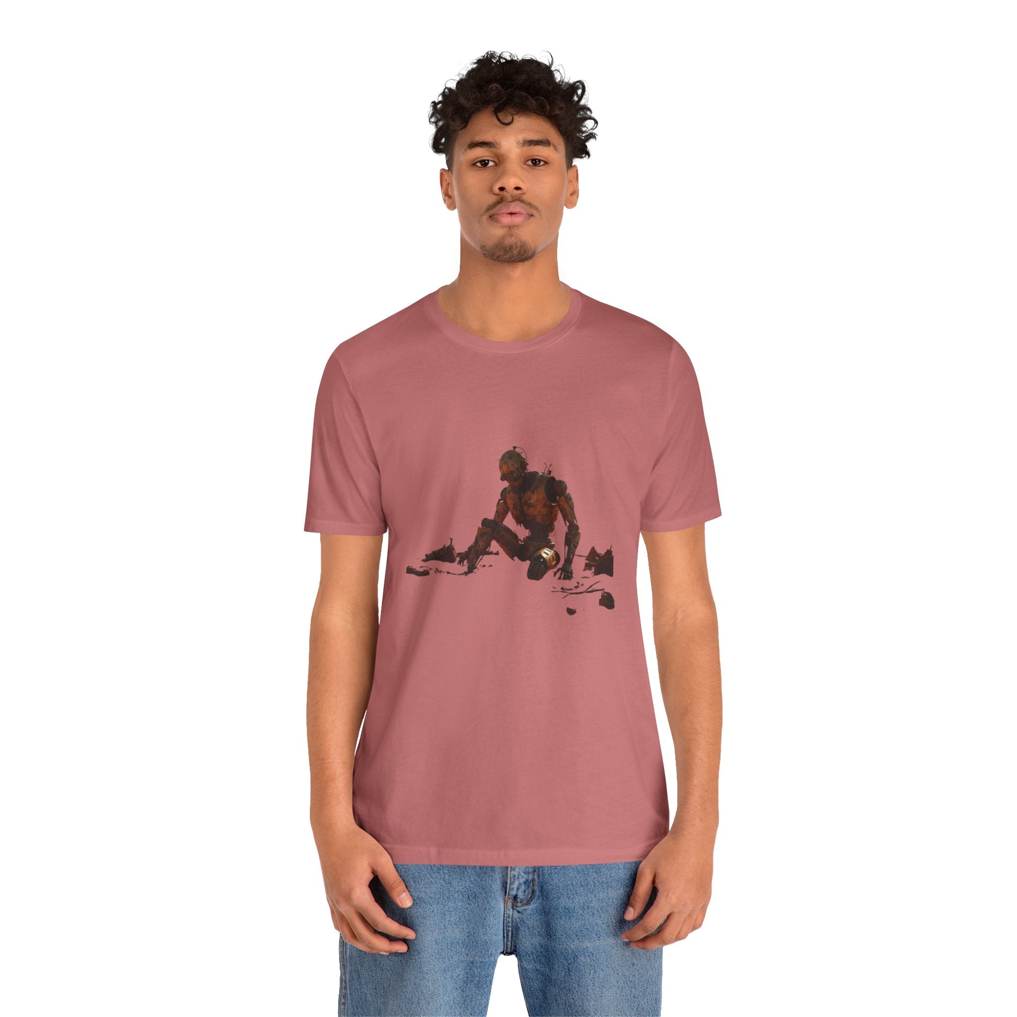 Survivor Figure Graphic Tee — Desert Wanderer Illustration T-Shirt