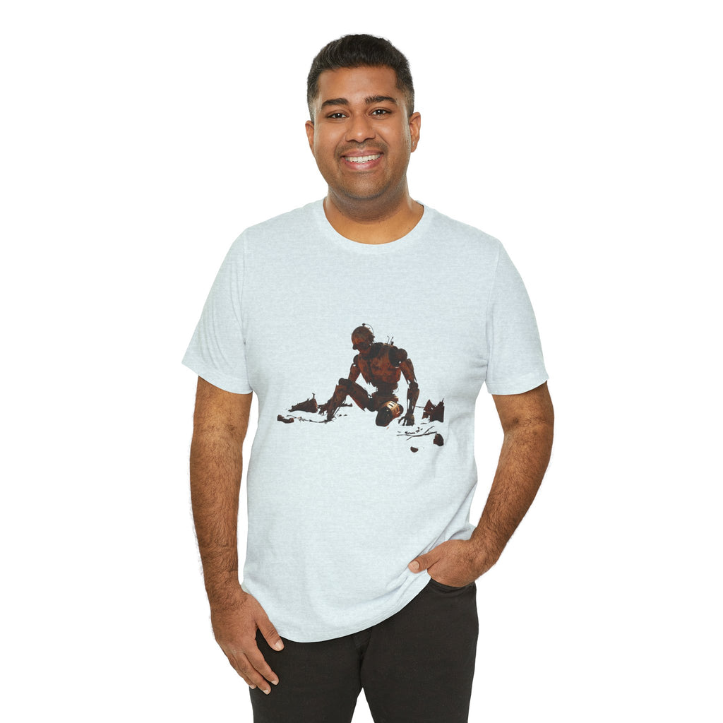 Survivor Figure Graphic Tee — Desert Wanderer Illustration T-Shirt