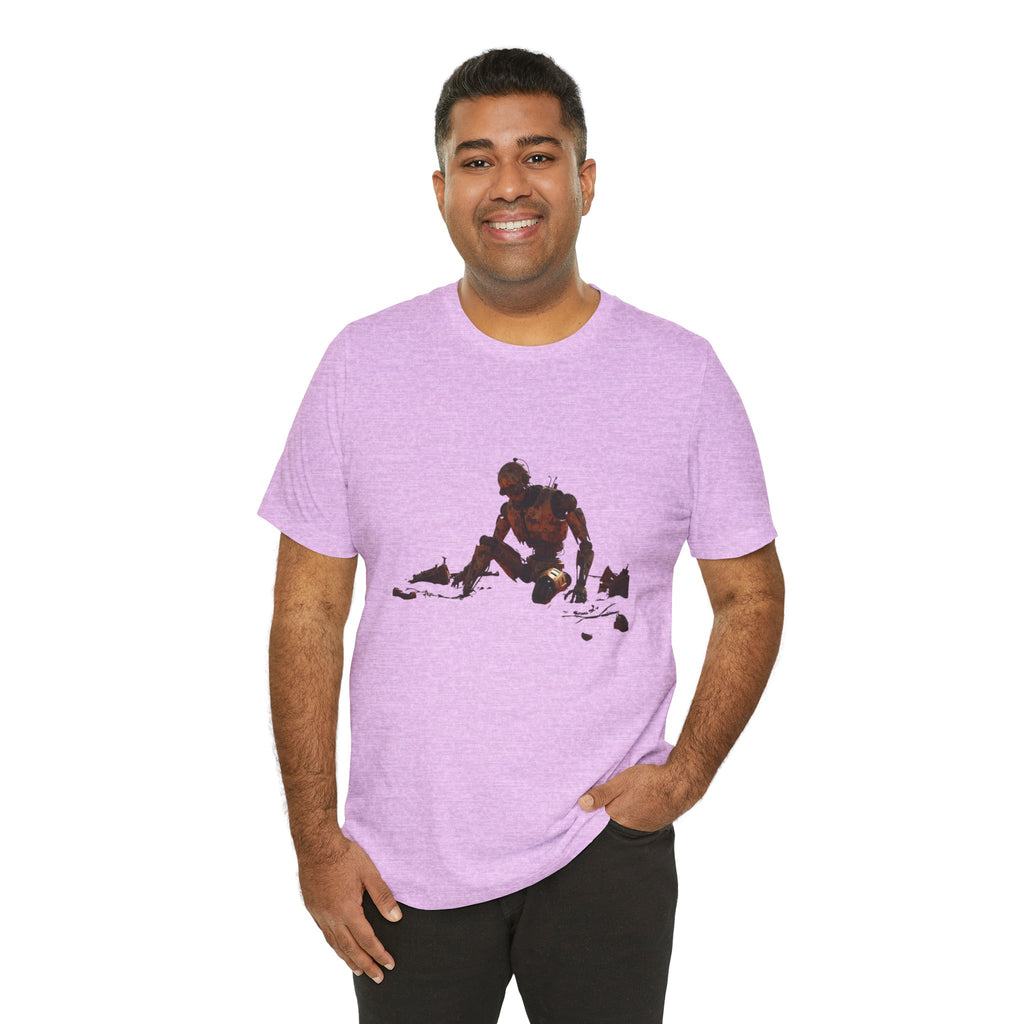 Survivor Figure Graphic Tee — Desert Wanderer Illustration T-Shirt