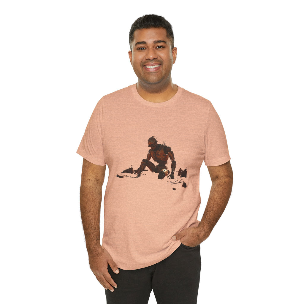 Survivor Figure Graphic Tee — Desert Wanderer Illustration T-Shirt