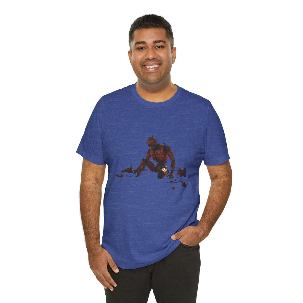 Survivor Figure Graphic Tee — Desert Wanderer Illustration T-Shirt
