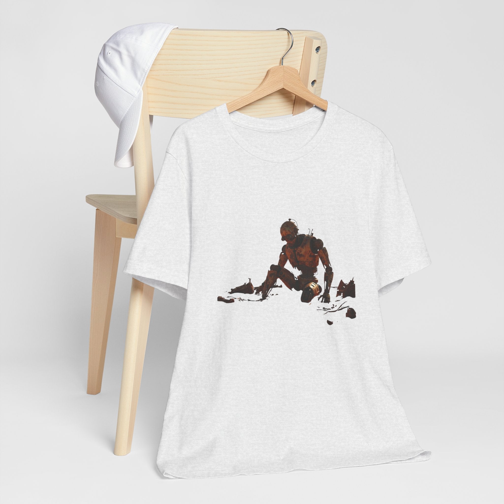 Survivor Figure Graphic Tee — Desert Wanderer Illustration T-Shirt