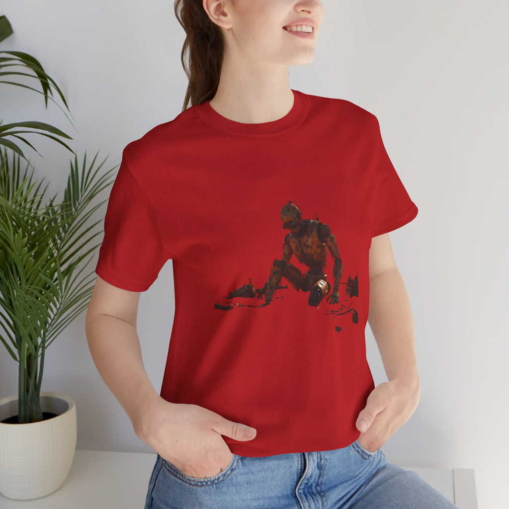 Survivor Figure Graphic Tee — Desert Wanderer Illustration T-Shirt