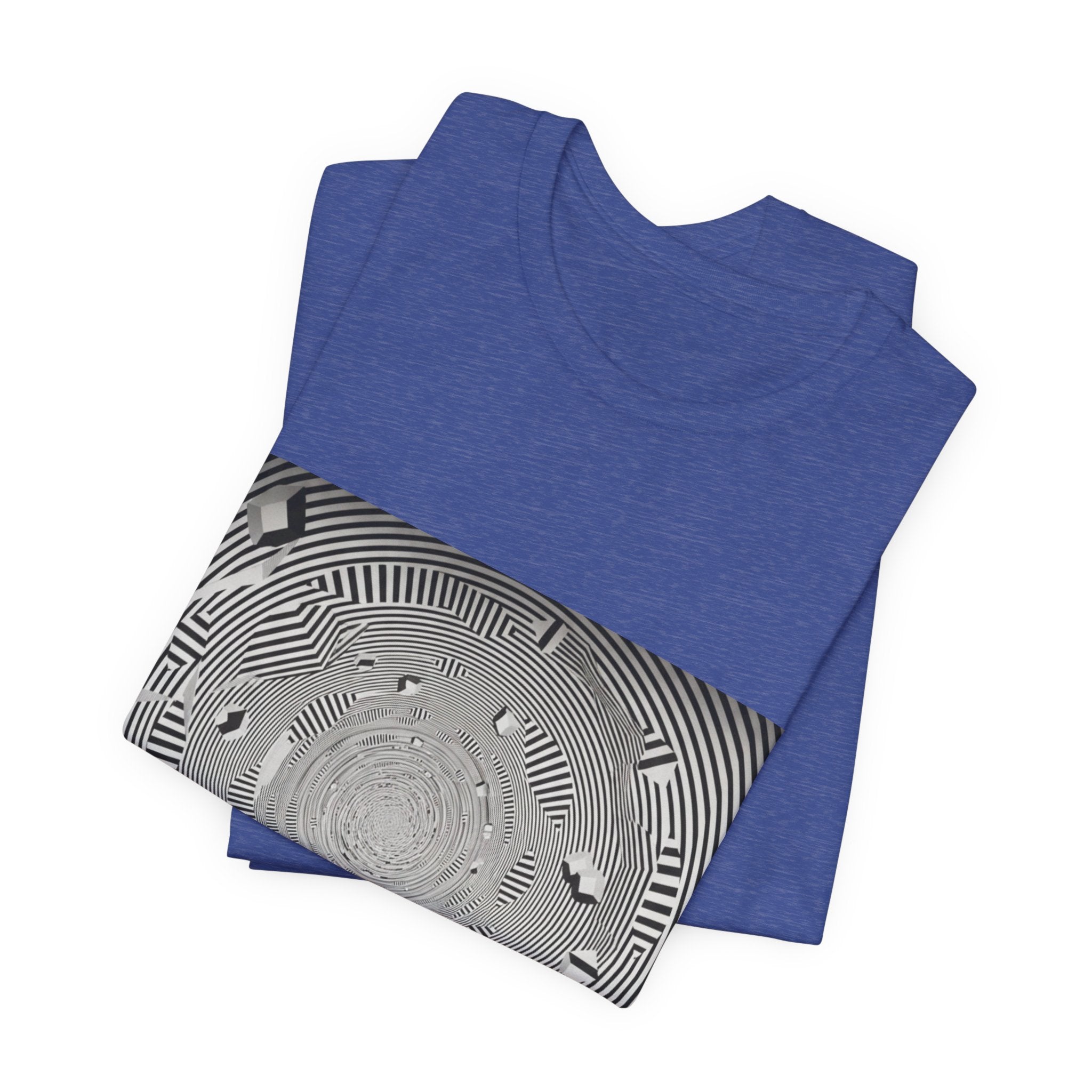 Optical Illusion Band Tee — Silhouette Crowd Spiral Concert Graphic T-Shirt