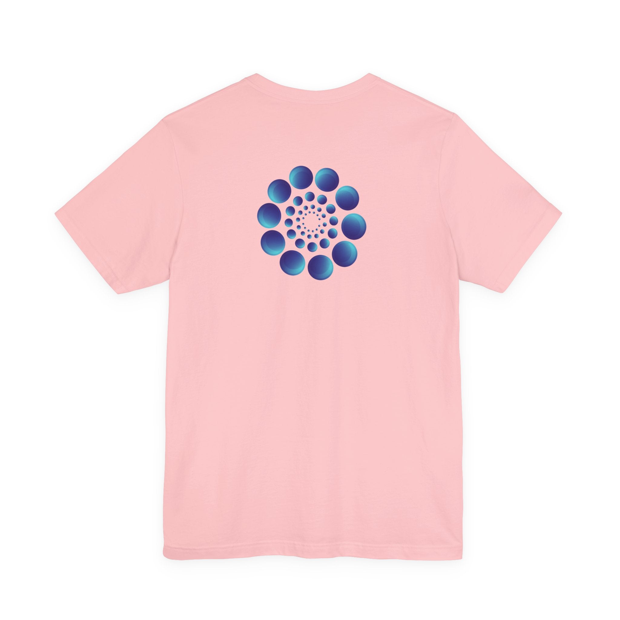 Spiral Blue Dot Tee — Geometric Optical Design T-Shirt