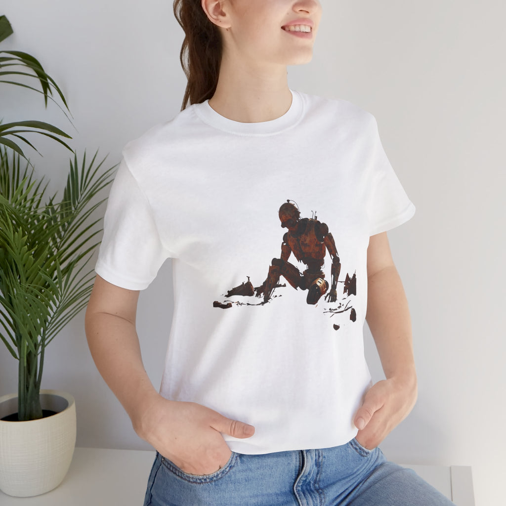 Survivor Figure Graphic Tee — Desert Wanderer Illustration T-Shirt