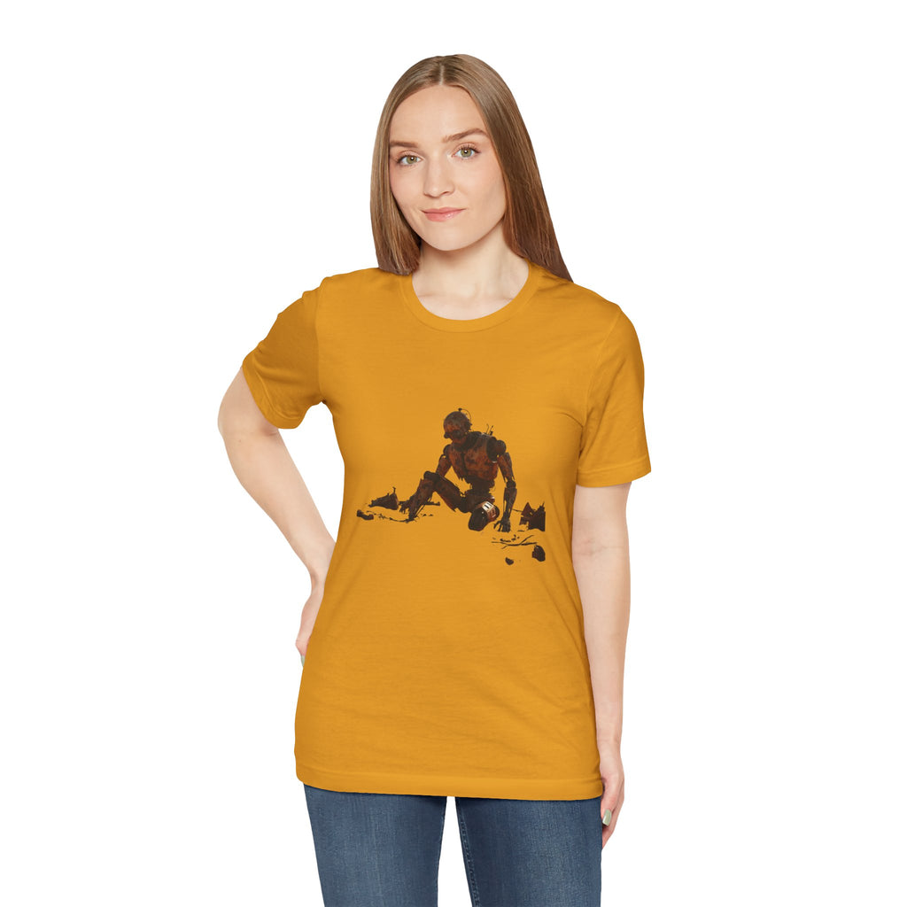 Survivor Figure Graphic Tee — Desert Wanderer Illustration T-Shirt