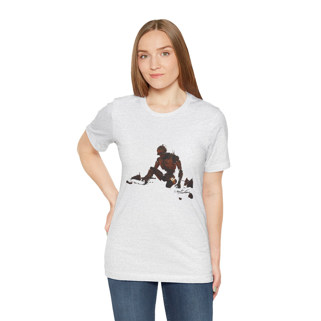 Survivor Figure Graphic Tee — Desert Wanderer Illustration T-Shirt