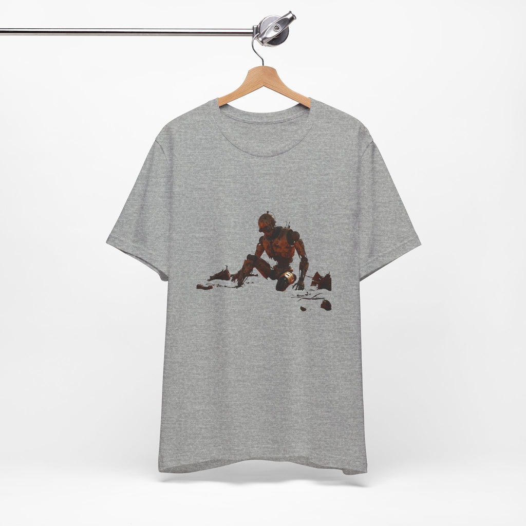 Survivor Figure Graphic Tee — Desert Wanderer Illustration T-Shirt