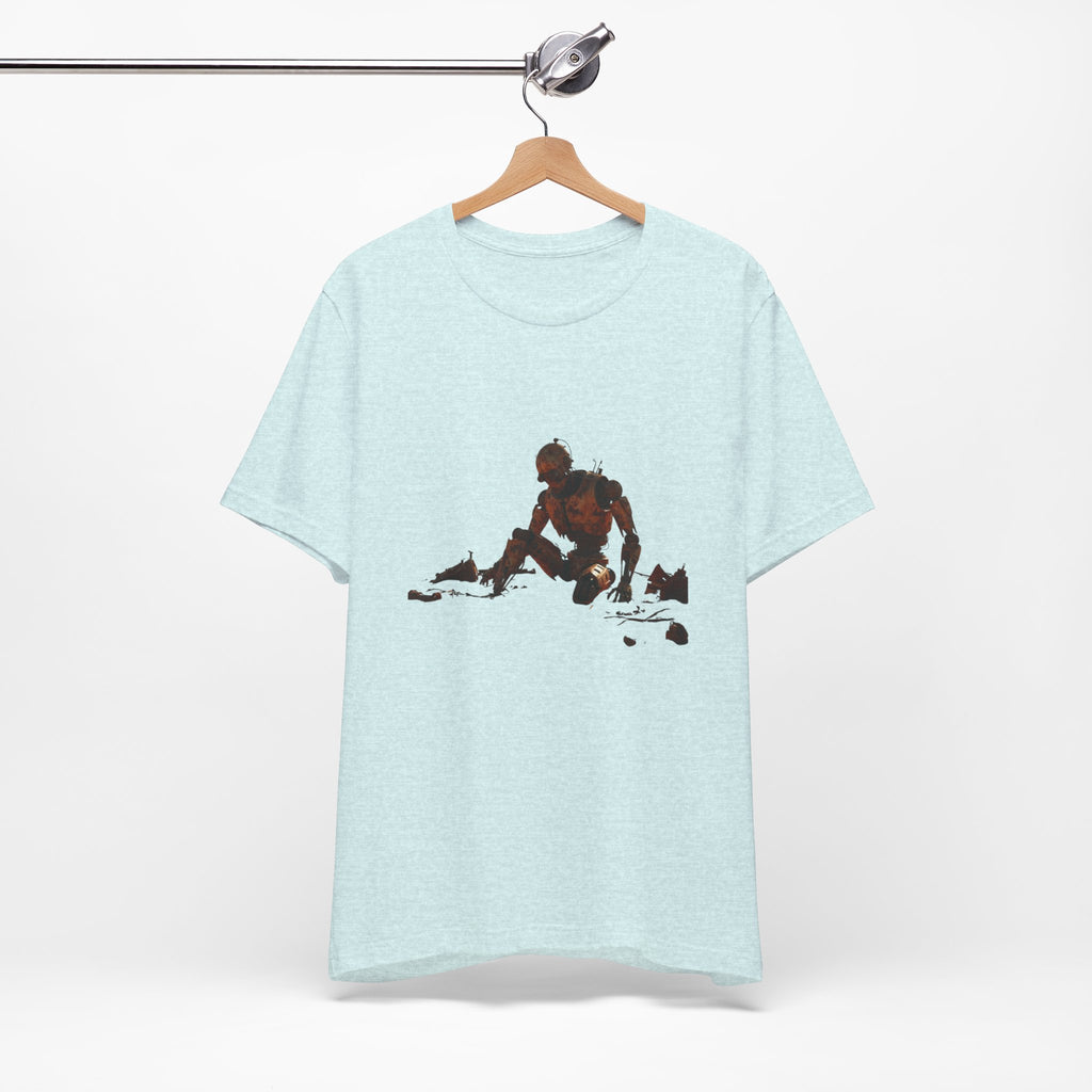 Survivor Figure Graphic Tee — Desert Wanderer Illustration T-Shirt