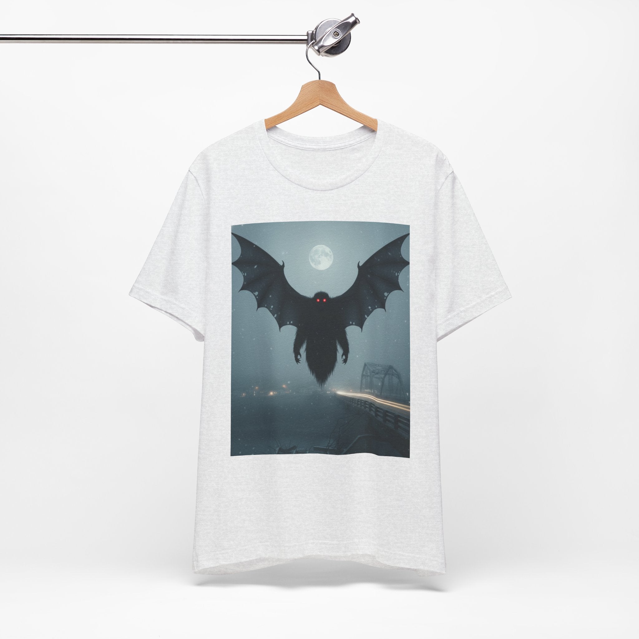 Mothman Moonlight T-Shirt — Cryptid Retro Horror Tee