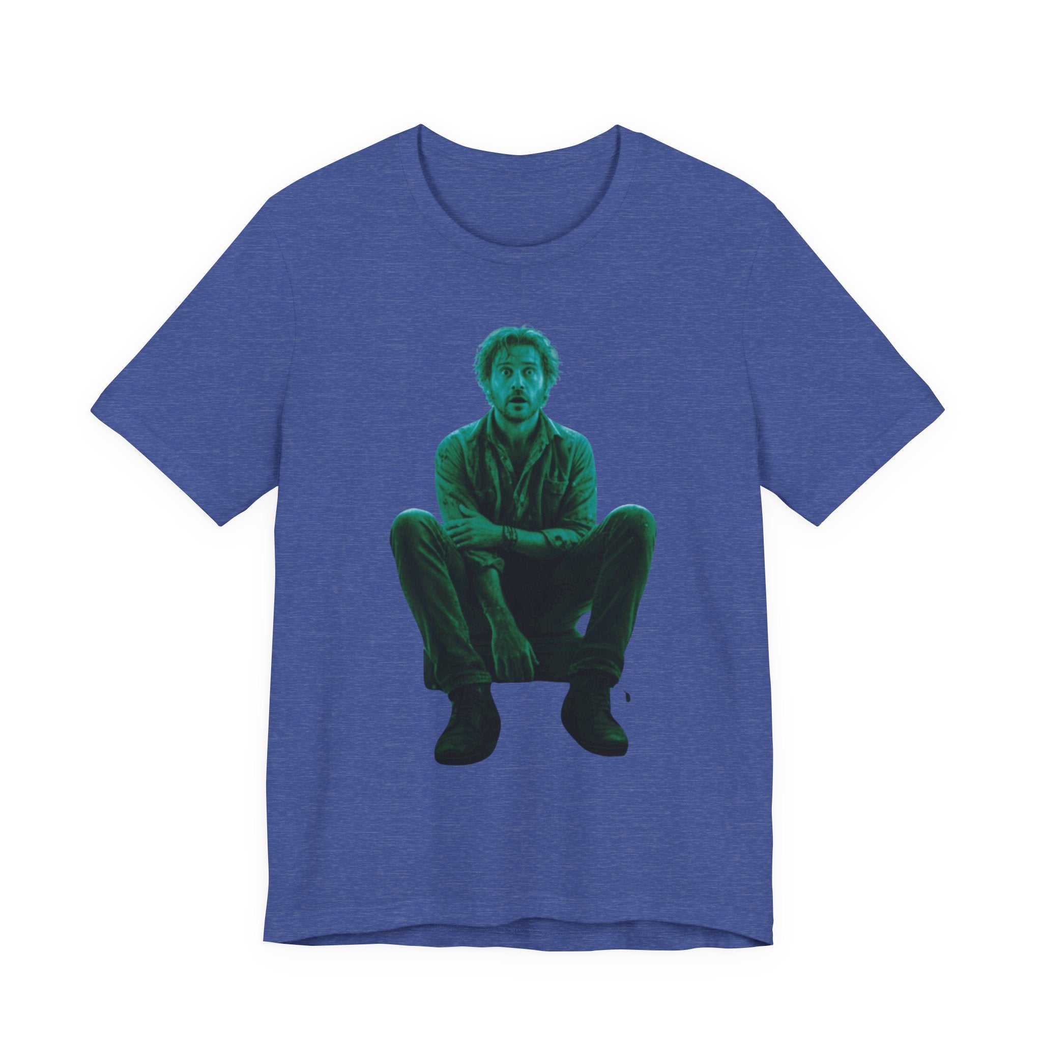Sitting Silhouette Tee — Moody Green Portrait Graphic T-Shirt