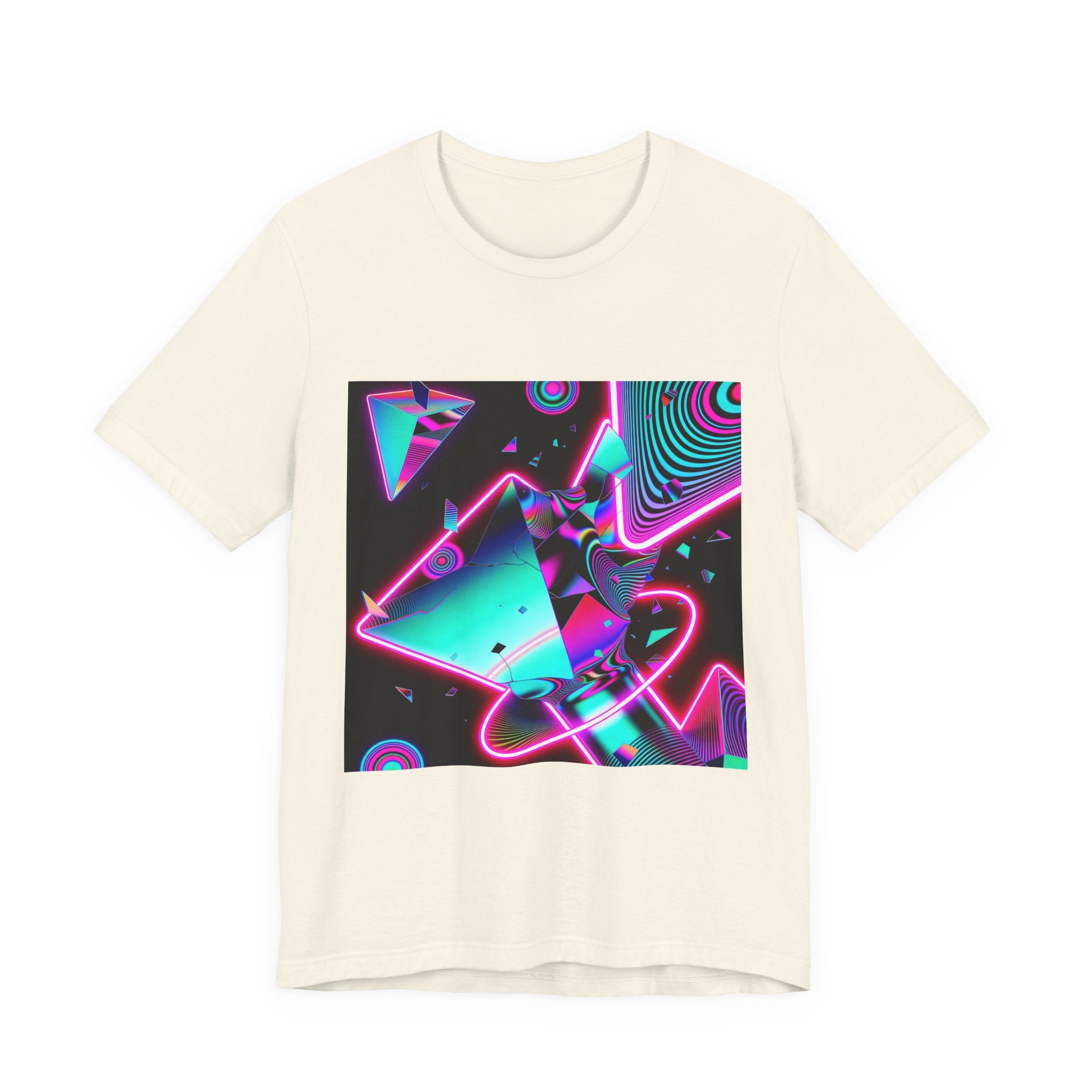 Retro Neon Vaporwave T-Shirt – 80s Synthwave Geometric Tee
