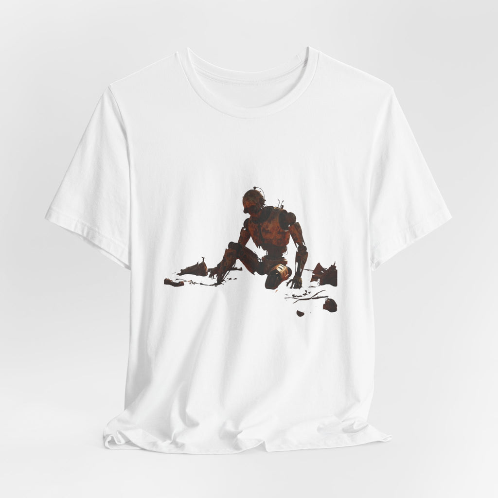 Survivor Figure Graphic Tee — Desert Wanderer Illustration T-Shirt