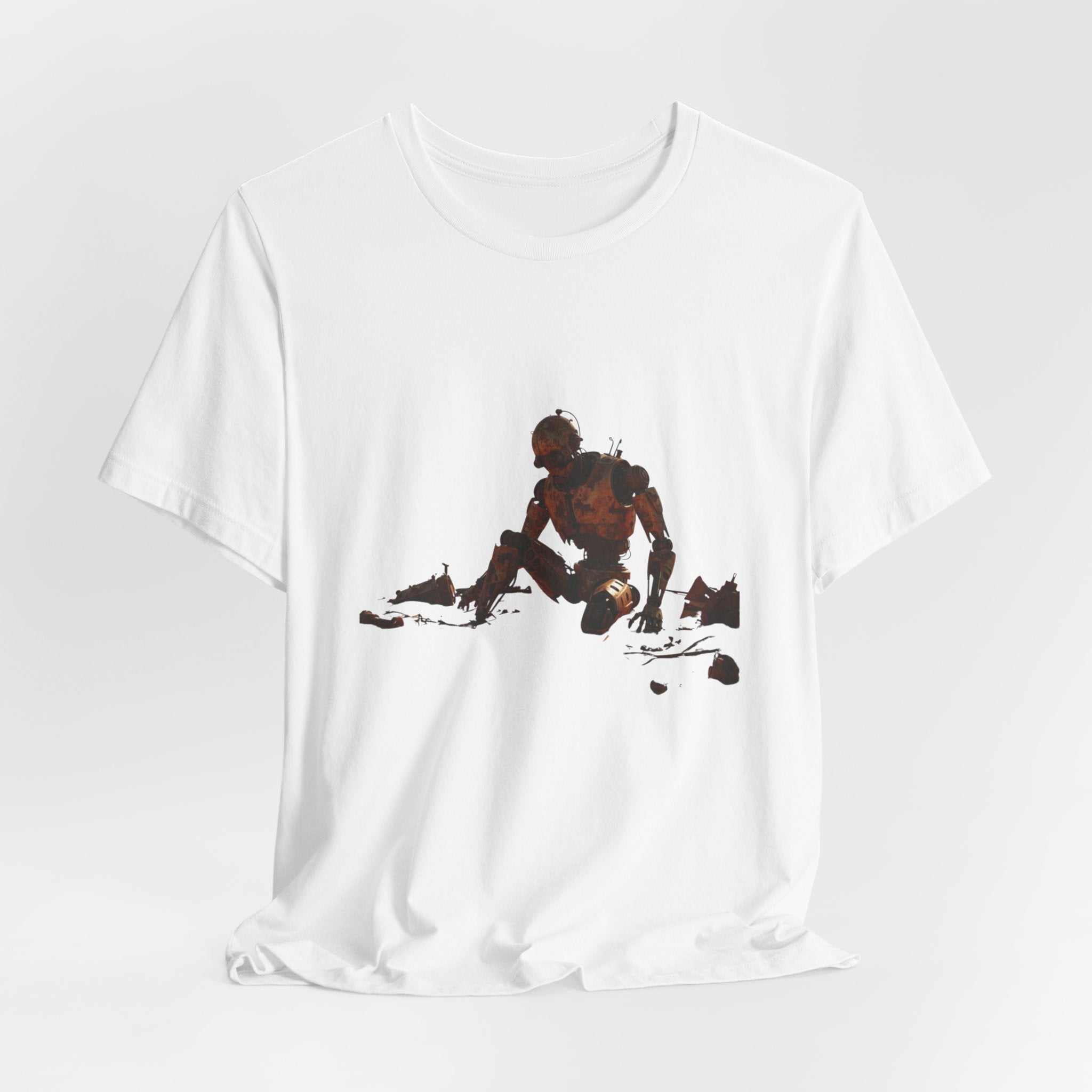 Survivor Figure Graphic Tee — Desert Wanderer Illustration T-Shirt