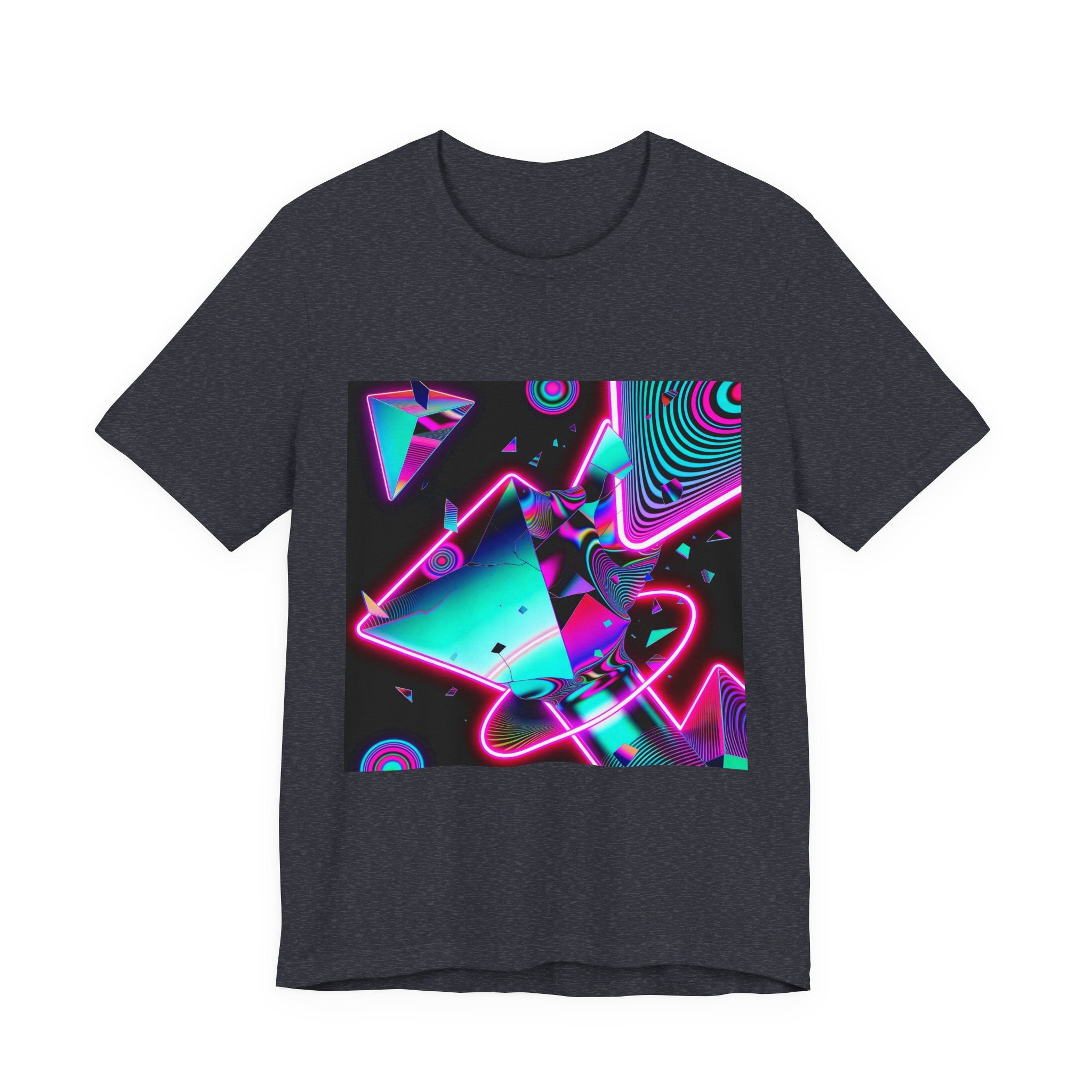 Retro Neon Vaporwave T-Shirt – 80s Synthwave Geometric Tee