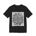 Psychedelic Cityscape Tee — Abstract Optical Art T‑Shirt with Purple Eye