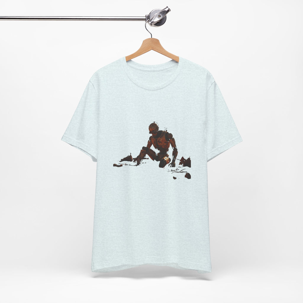 Survivor Figure Graphic Tee — Desert Wanderer Illustration T-Shirt