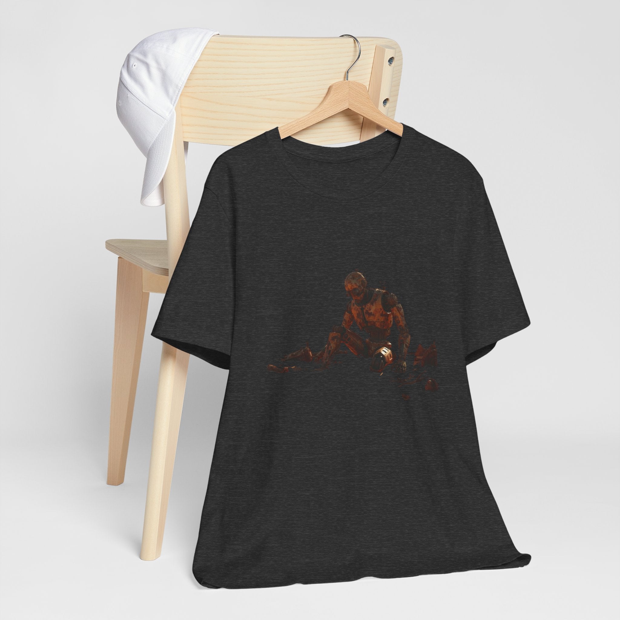 Survivor Figure Graphic Tee — Desert Wanderer Illustration T-Shirt