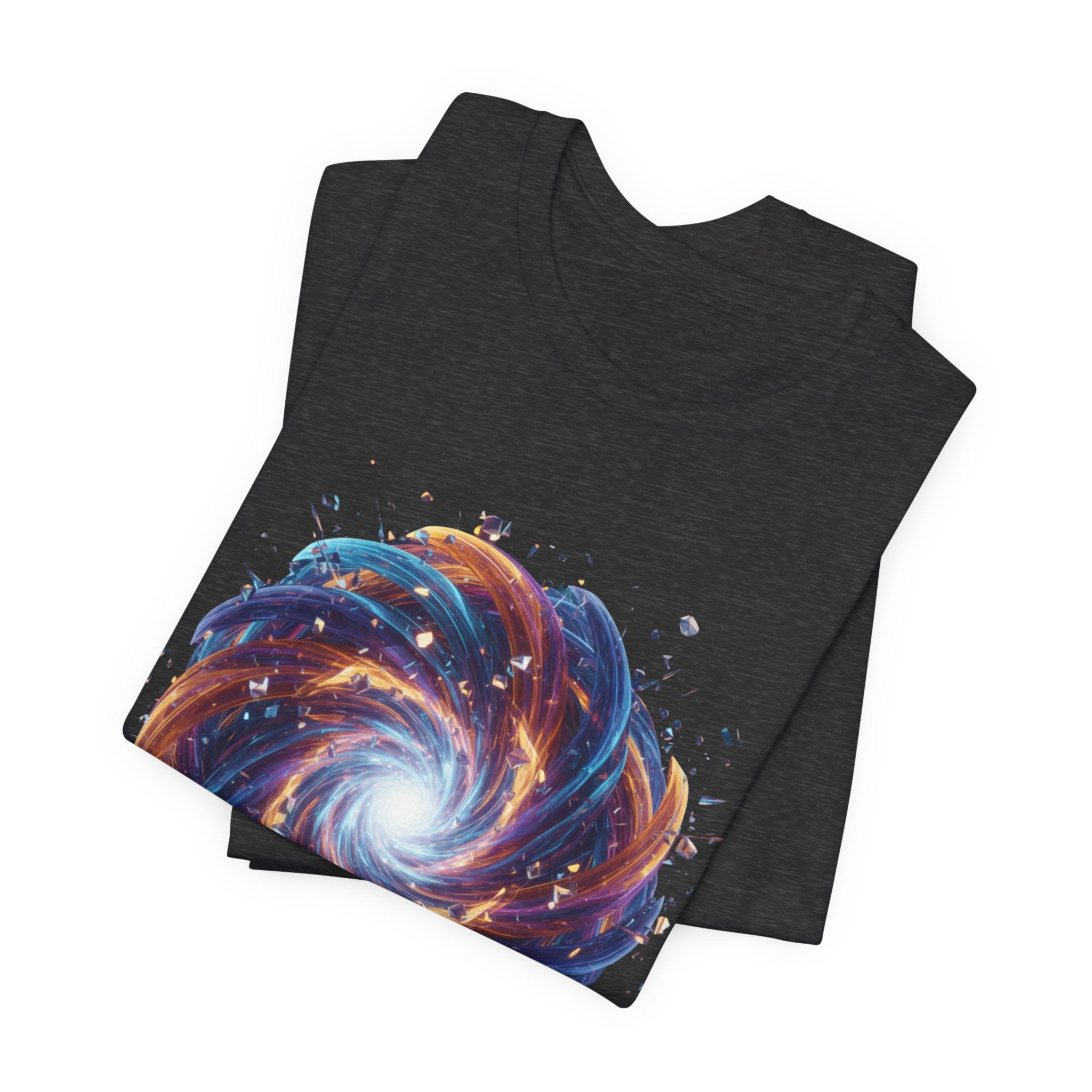 Galaxy Spiral Art Tee — Colorful Cosmic Swirl T-Shirt