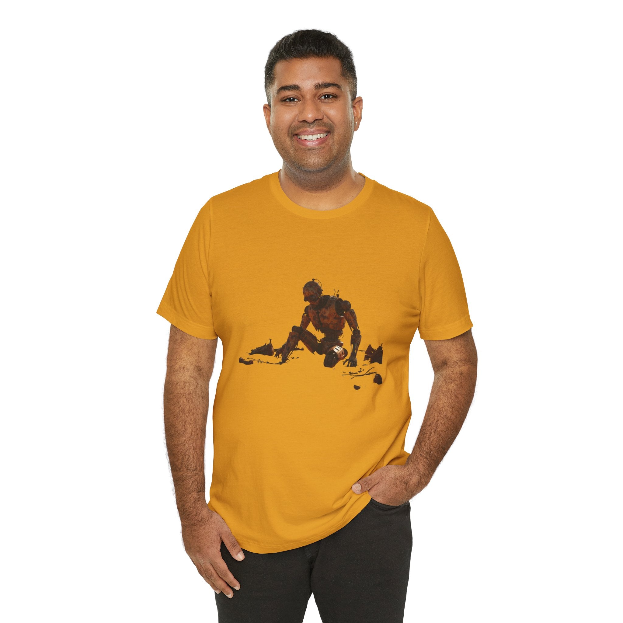 Survivor Figure Graphic Tee — Desert Wanderer Illustration T-Shirt