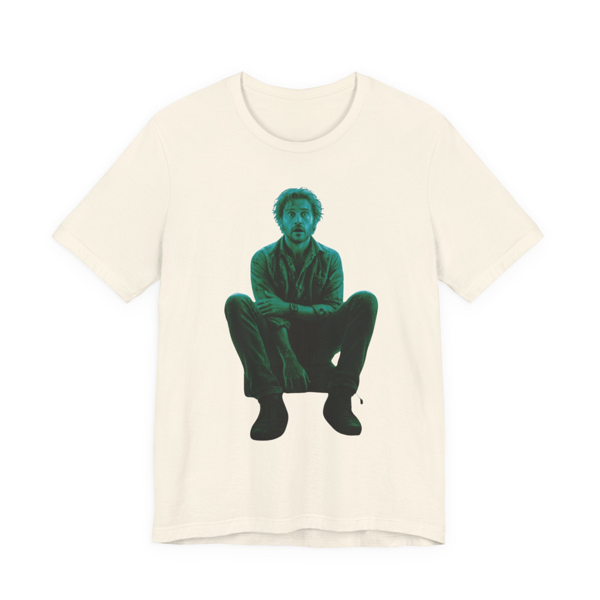 Sitting Silhouette Tee — Moody Green Portrait Graphic T-Shirt