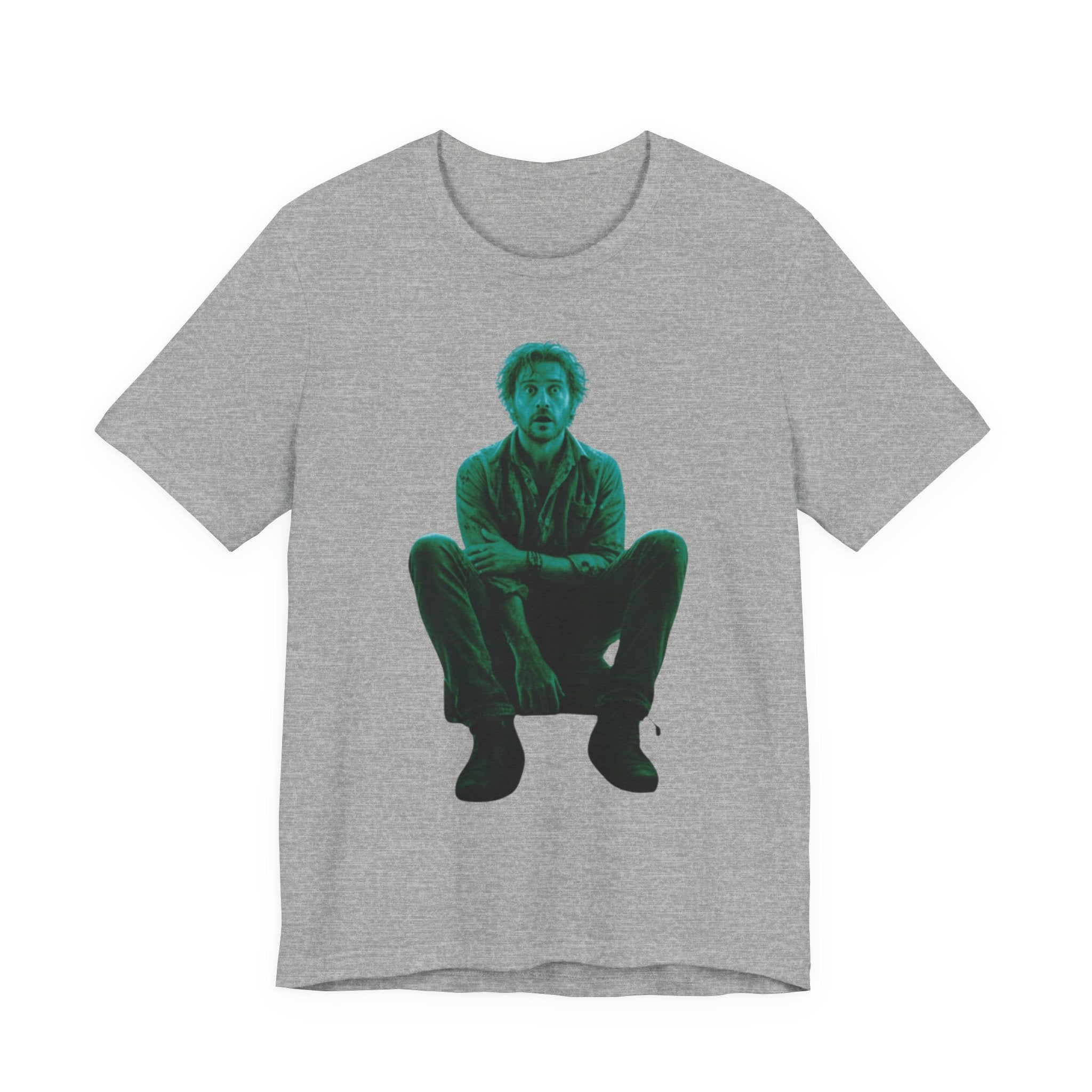 Sitting Silhouette Tee — Moody Green Portrait Graphic T-Shirt
