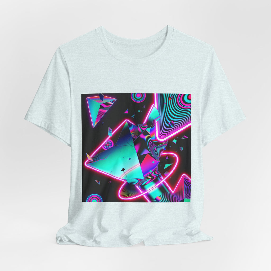 Retro Neon Vaporwave T-Shirt – 80s Synthwave Geometric Tee