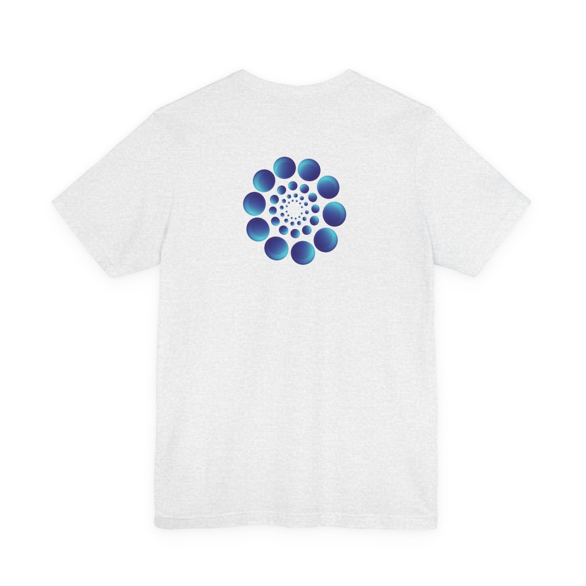 Spiral Blue Dot Tee — Geometric Optical Design T-Shirt